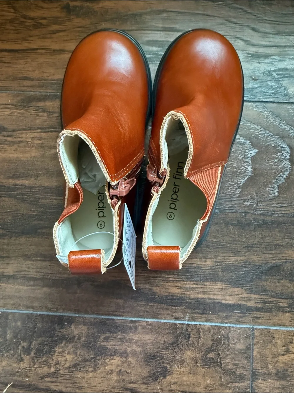 Kids Leather Boots in Cognac